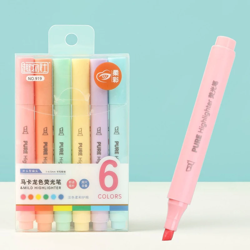 Pastel Highlighter Set Double Ended - Juego de 6 Rotuladores Fluorescentes de