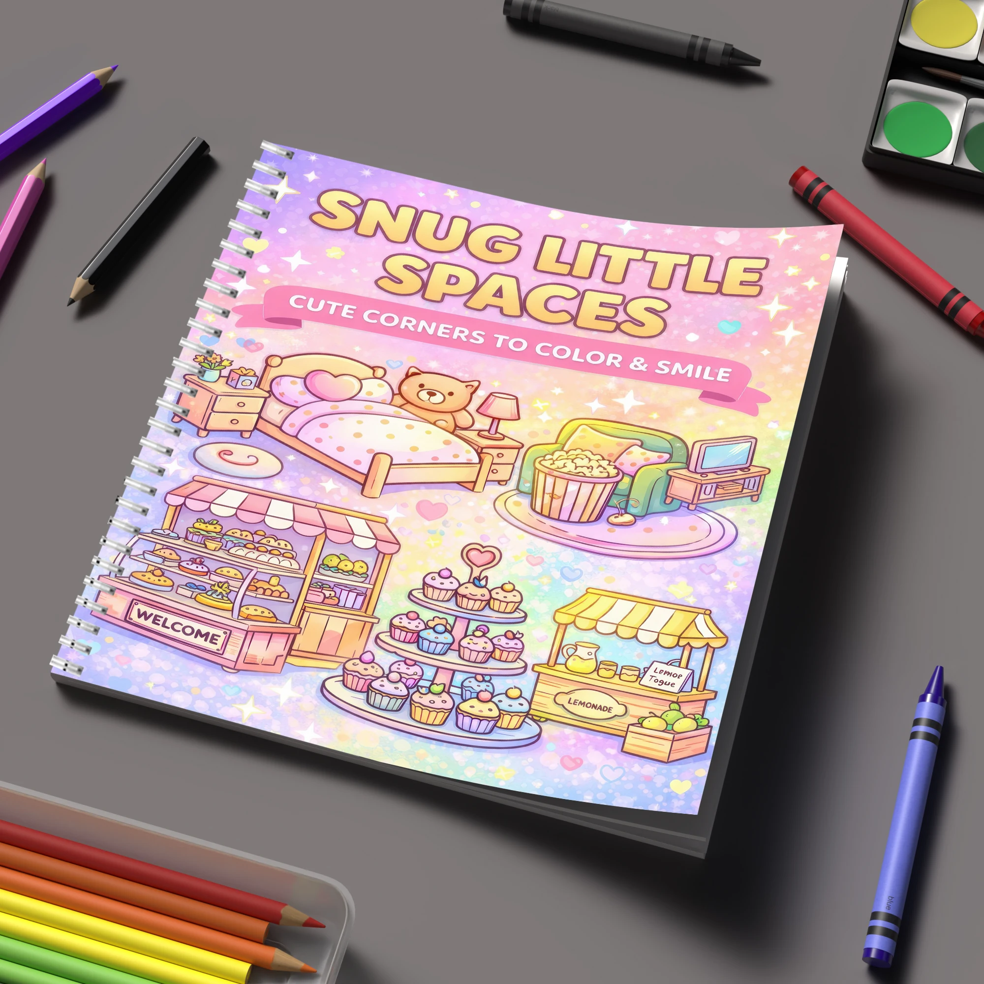 School Supplies - Libro para Colorear Espacios Pequeños para