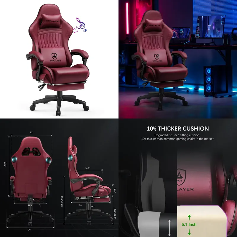 Office Furniture - Silla de juego GTPLAYER con altavoces,