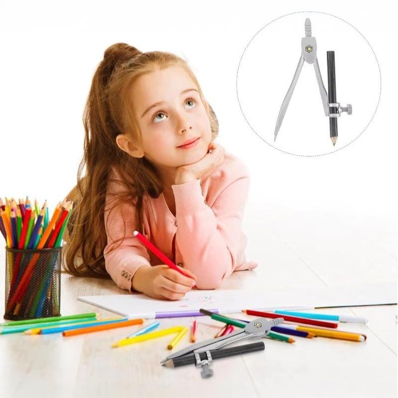 Juego de compases de metal con - Math Geometry Set With Compass reseña y precio