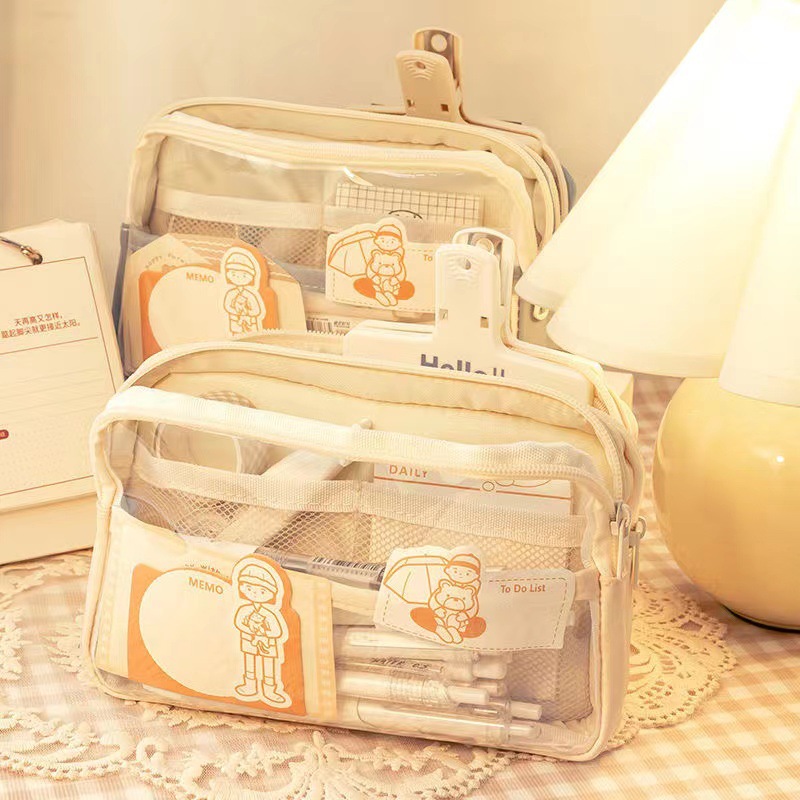 Útiles escolares estéticos, es - Aesthetic Large Pencil Case Pouch reseña y precio