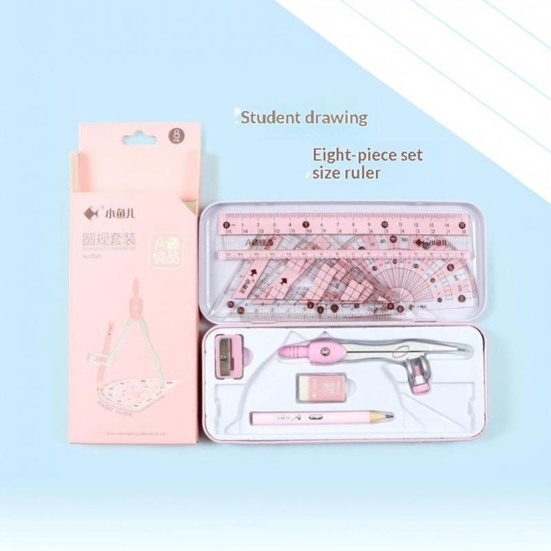 Juego de 8 piezas de material  - Math Geometry Set With Compass reseña y precio