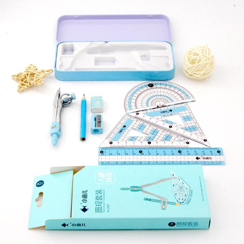Juego de 8 piezas de material  - Math Geometry Set With Compass reseña y precio