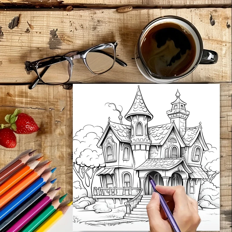 Libro de Colorear de Casas Enc - School Supplies reseña y precio